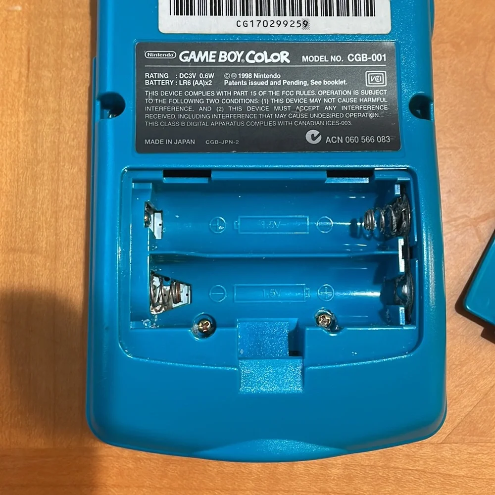 Nintendo Game Boy Color blue color from 1998